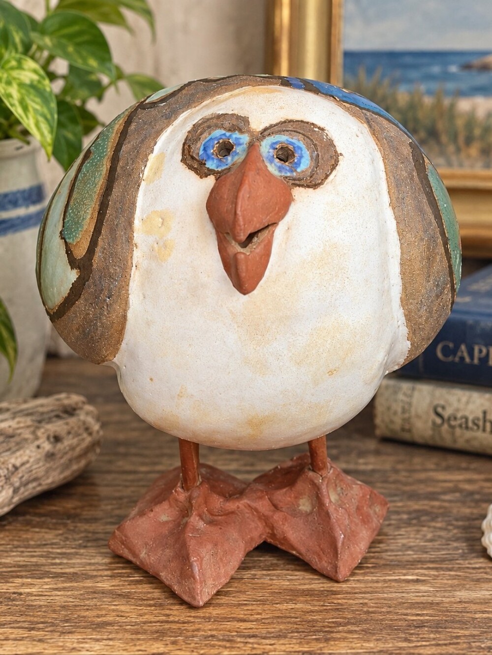 Susan Davis Cape Cod Pottery Bird Figure Signed Studio Art Pottery MA